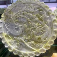 纯天然岫玉翠玉甲翠玉盘福盘龙凤盘款式全白玉盘纯天然