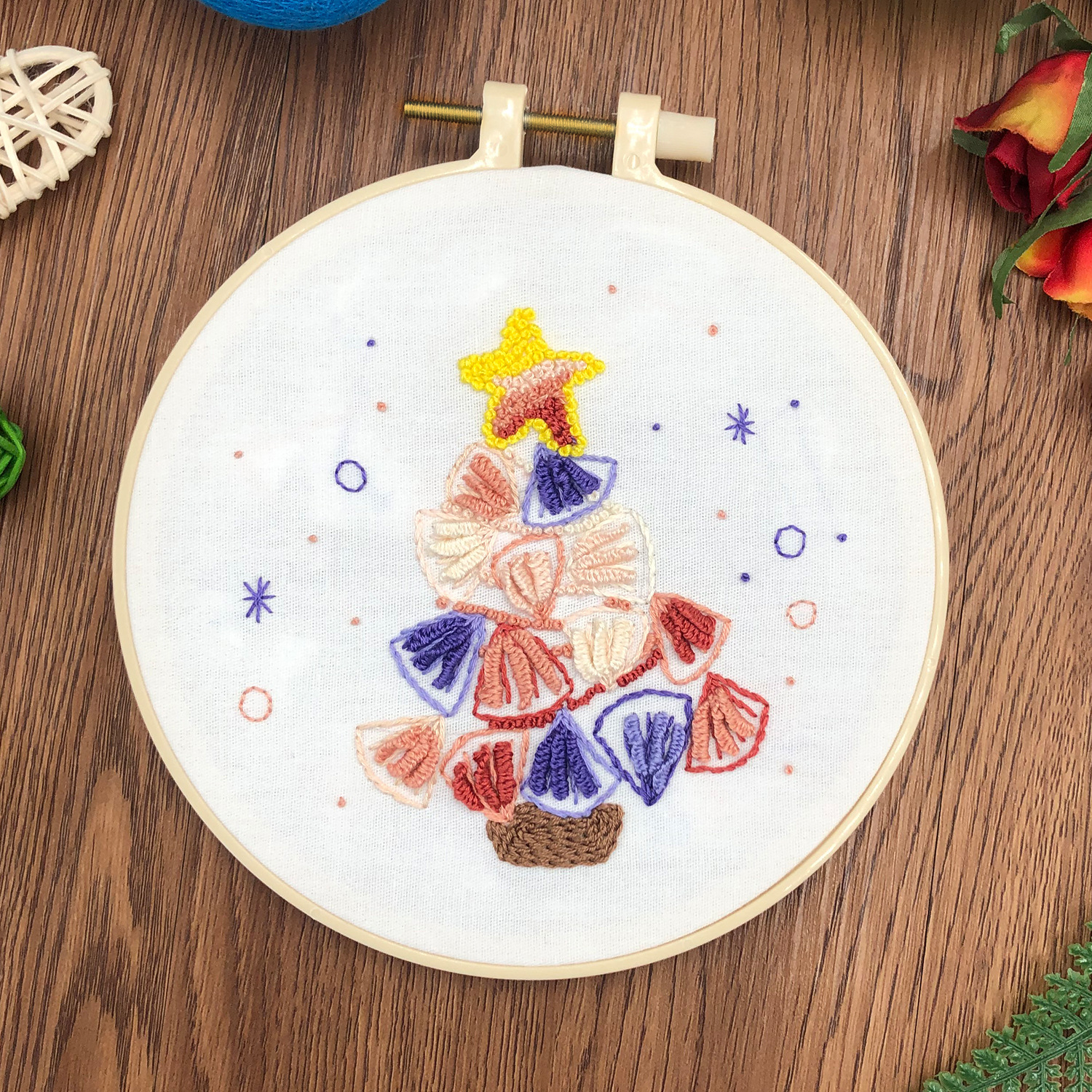 Navidad bordado DIY hecha a mano nueva tela hecha a mano creativa principiante paquete de material de bordado tridimensional