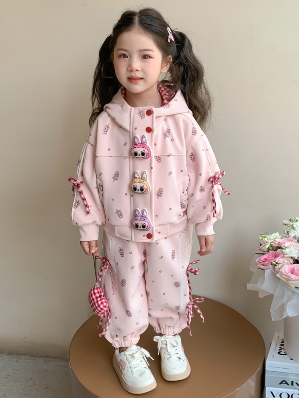 女童拉布套装春秋装2025新款女宝宝运动衣服儿童韩版休闲两件套潮|undefined