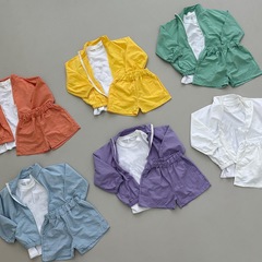 2025新型夏児童日焼け止め服セット薄手日焼け止めコート速乾男女児童屋外服パンツ