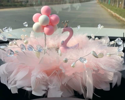 Perfume Box Wholesale – Car ornaments - 112-anti-slip-mat-pink-and-white-ball-crown-pink-goose