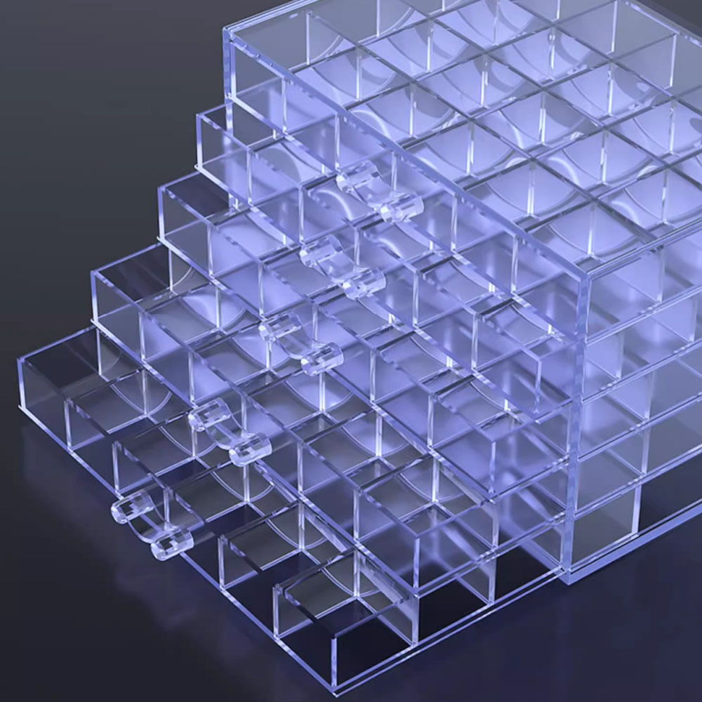 透明亚克力收纳盒抽屉式九宫格化妆品口红储物柜亚克力盒子置物架