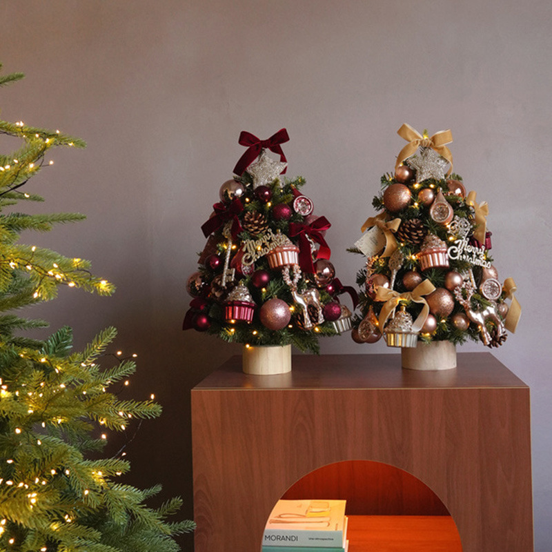 Nueva Navidad mini árbol de Navidad conjunto de decoración decoración decoración para el hogar DIY escritorio árbol de Navidad