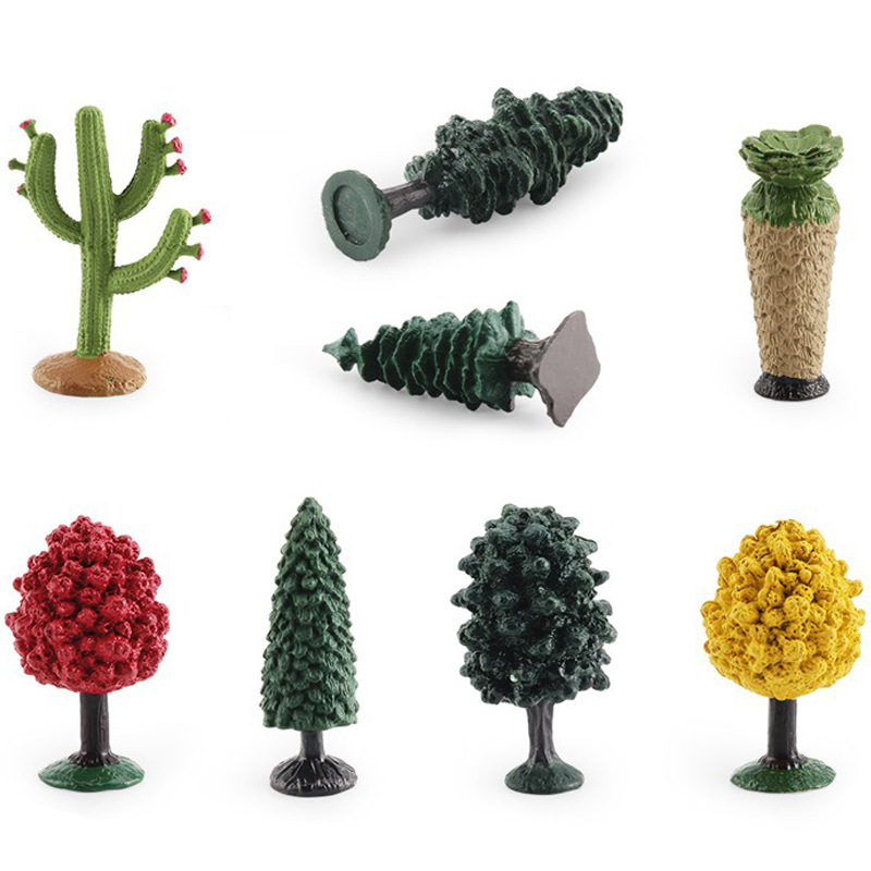 Simulación sólido mini árbol traje Arce Elm Juniper cactus Sequoia escritorio decoración estática modelo