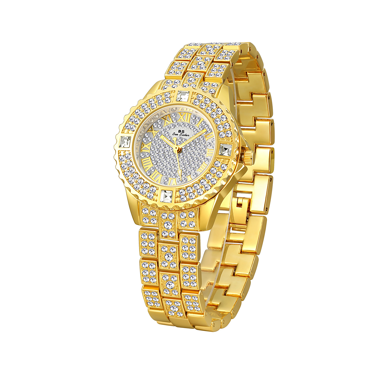BS nueva Corea del Sur reloj de la venta caliente de la fábrica directa reloj de comercio exterior completo diamante marca reloj de mujer FA08040