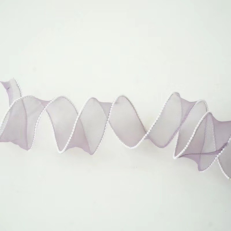 Venta al por mayor 4cm fishtail Hilado pastel decoración borde flor embalaje perla transparente hilo ramo hornear cinta en stock