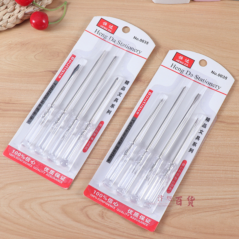 Suministro directo de fábrica destornillador de cristal 3mm destornillador pequeño mango transparente destornillador pequeño cruz palabra mini destornillador mano