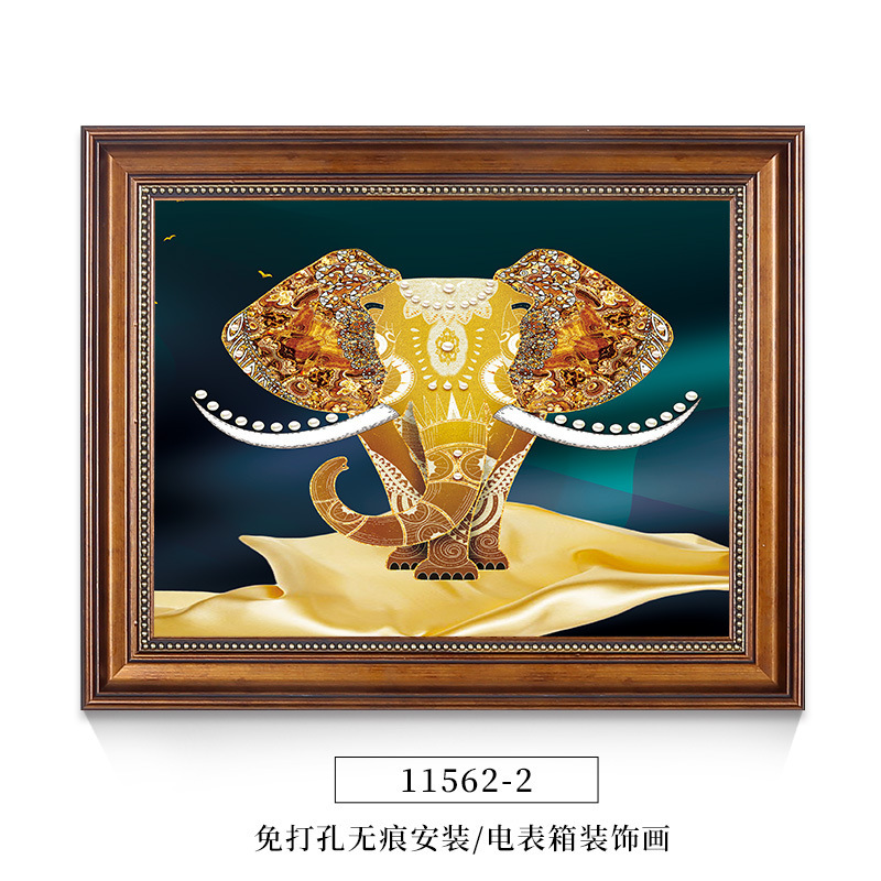 美式大象电表箱装饰画强电箱电闸开关盒挂画配电箱遮挡墙画免打孔|undefined