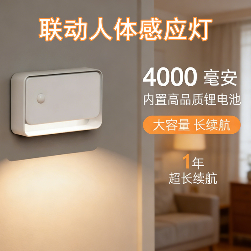 Cross-Border Intelligent Wireless Linkage Sensor Light Rechargeable Dormitory Light Creative Staircase Bedside Light Bedroom Human Body Sensor Light Cross-Border Intelligent Wireless Linkage Sensor Light Rechargeable Dormitory Light Creative Staircase Bedside Light Bedroom Human Body Sensor Light