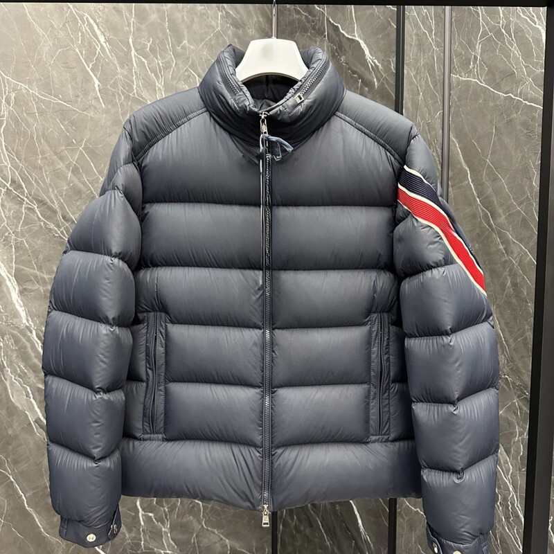 Mengjia down Jacket Correct Mjia F Men's Short down Jacket with Three-Color Trim down Coat Mengjia down Jacket Correct Mjia F Men's Short down Jacket with Three-Color Trim down Coat