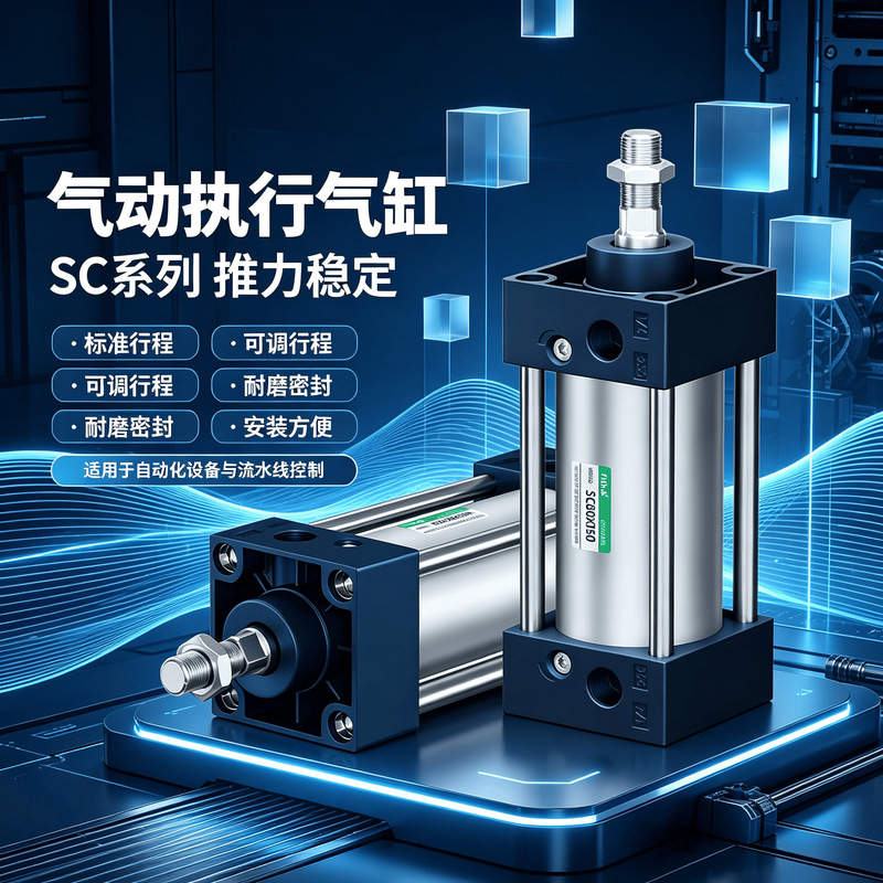 Airtac Type Sc Standard Cylinder/40/50/63/80/100/125 with Magnetic Adjustable Stroke Pneumatic Cylinder Airtac Type Sc Standard Cylinder/40/50/63/80/100/125 with Magnetic Adjustable Stroke Pneumatic Cylinder