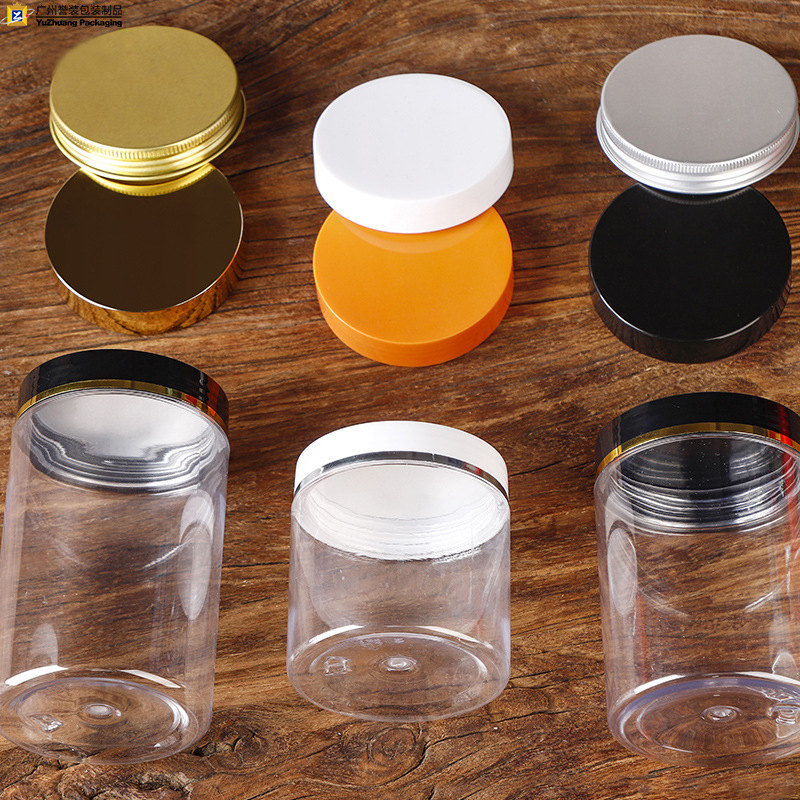 Botellas de boca ancha transparentes de PET para alimentos, frascos sellados para refrigerios, recipientes para té y frutos secos, botellas vacías de plástico para dispensar, venta al por mayor