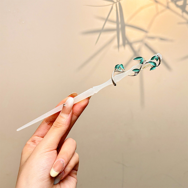 Retro simple nicho de alta estética oriental diseño de cabello de flores de frascos de estilo antiguo cabello