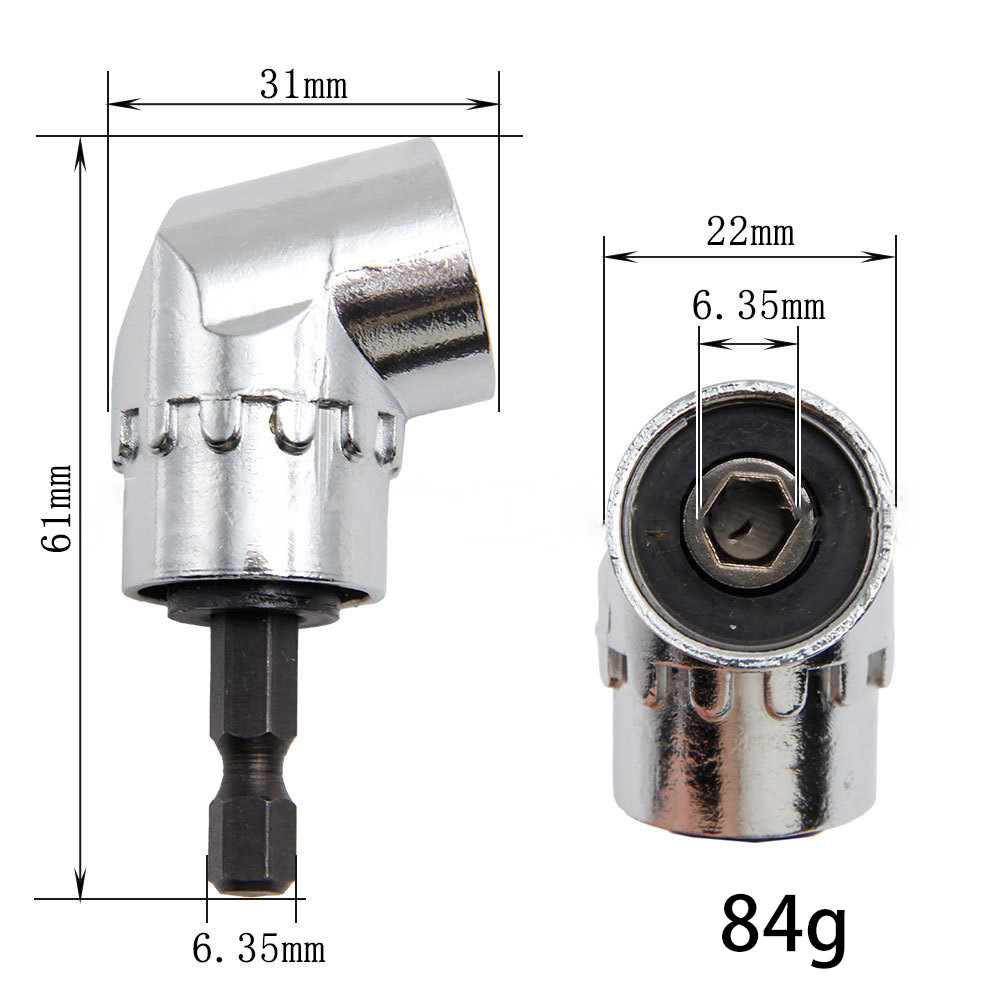 Esquina de cabezal de lote de 105 grados, tornillo de giro en ángulo recto, chal, venta directa de fábrica, mango hexagonal, taladro eléctrico, lote de giro