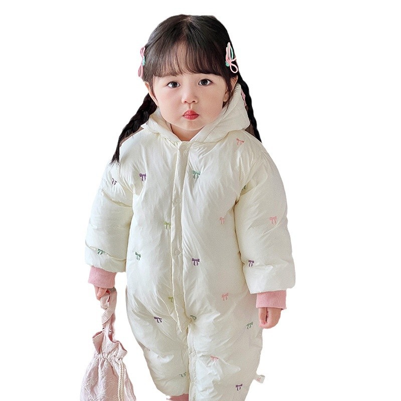 2024 새로운 겨울  면 패딩 재킷 점프 수트 겨울 의류  소녀 겨울 두꺼운 등반 의류  겨울 의상