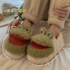 月子綿スリッパの女性バッグと冬のカップルの室内家庭用滑り止めかわいい毛パイルスリッパ秋冬スタイル