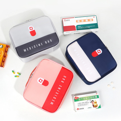 Direct Manufacturer Sales Medical Kit Travel Handheld Medication Storage Bag Square Travel Portable First Aid Kit Home Medical Bag
