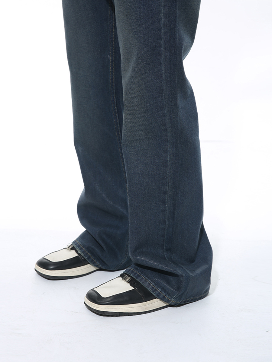 MTLCLOTHES Hombres| Revestimiento de cera americana azul microplacer delgado deslizante lavable jeans moda