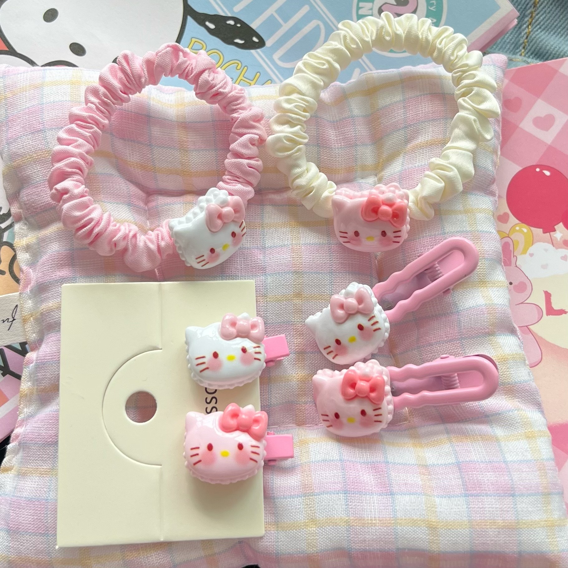 Cute Soft Cat Hair Band, Sweet Cartoon Girl Heart Small Intestine Hair Band, Student Hair Tie, Rubber Band Hair Accessory