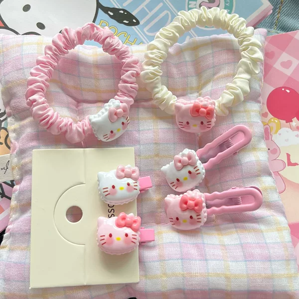 Cute Soft Cat Hair Band, Sweet Cartoon Girl Heart Small Intestine Hair Band, Student Hair Tie, Rubber Band Hair Accessory
