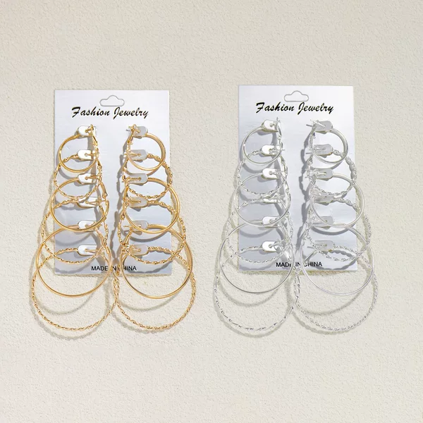 Exaggerated Metal Hoop Earrings with Pin Clasp, Unique Trendy Minimalist Style, African Black Fashion