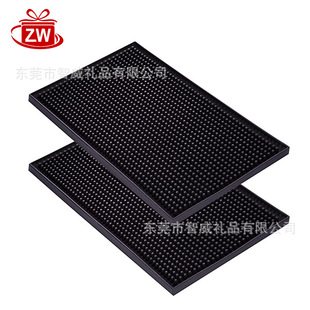 Factory wholesale bar mat PVC soft rubber thickened non-slip coaster heat insulation draining mat coffee milk tea KTV utensils