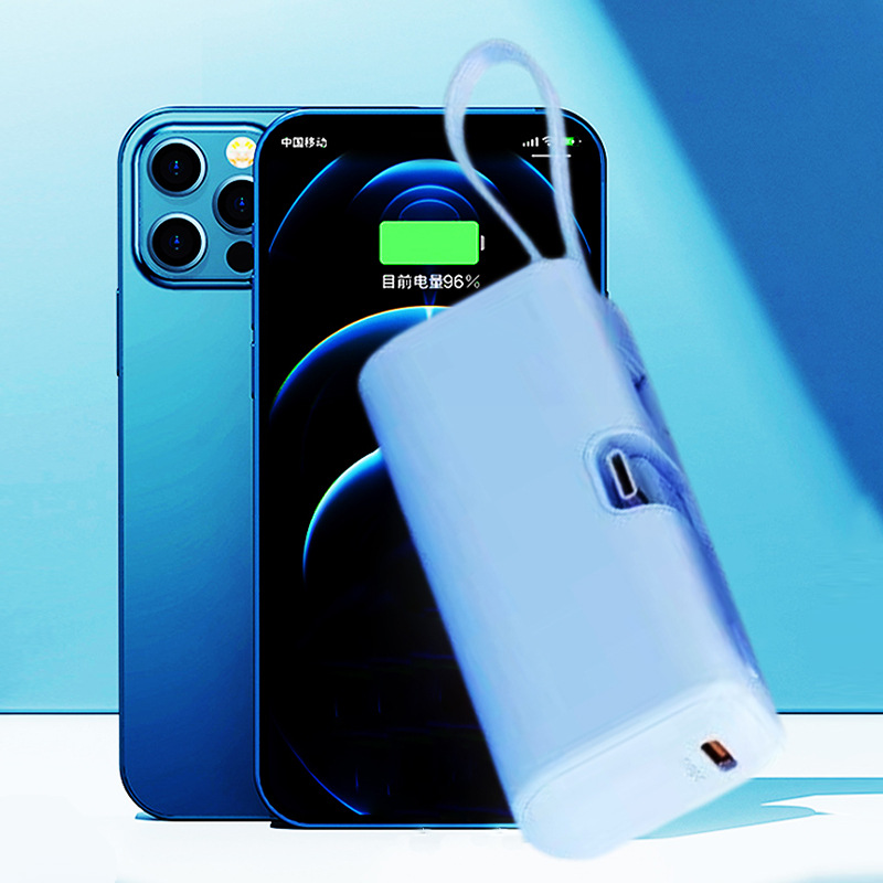 Carga rápida de mini tesoro de carga con cuerda propia no daña teléfonos móviles portátiles al aire libre con cable 22.5W / 20W doble carga rápida