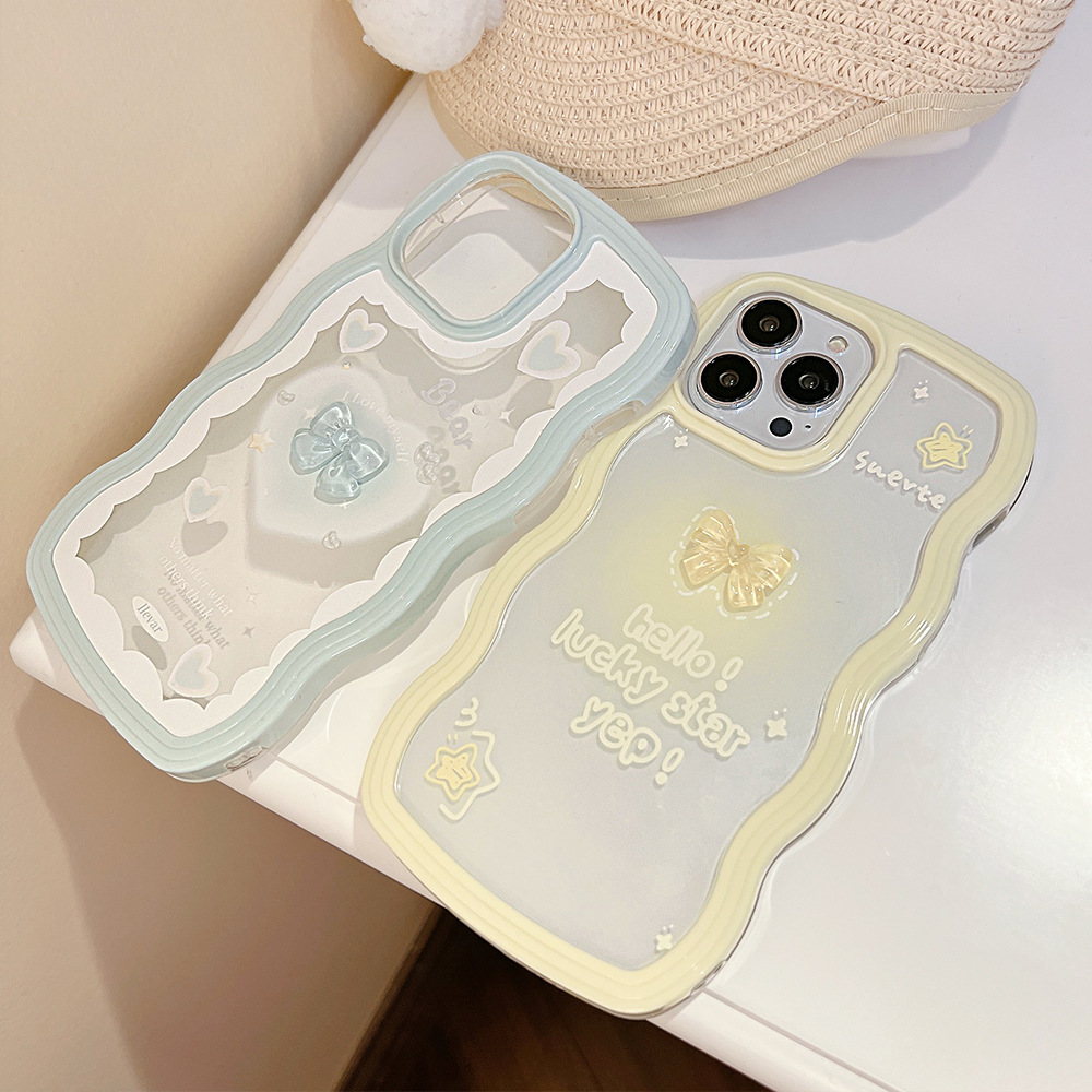 Title 4, 3D Bow Silicone Phone Case With Wavy Border, st...