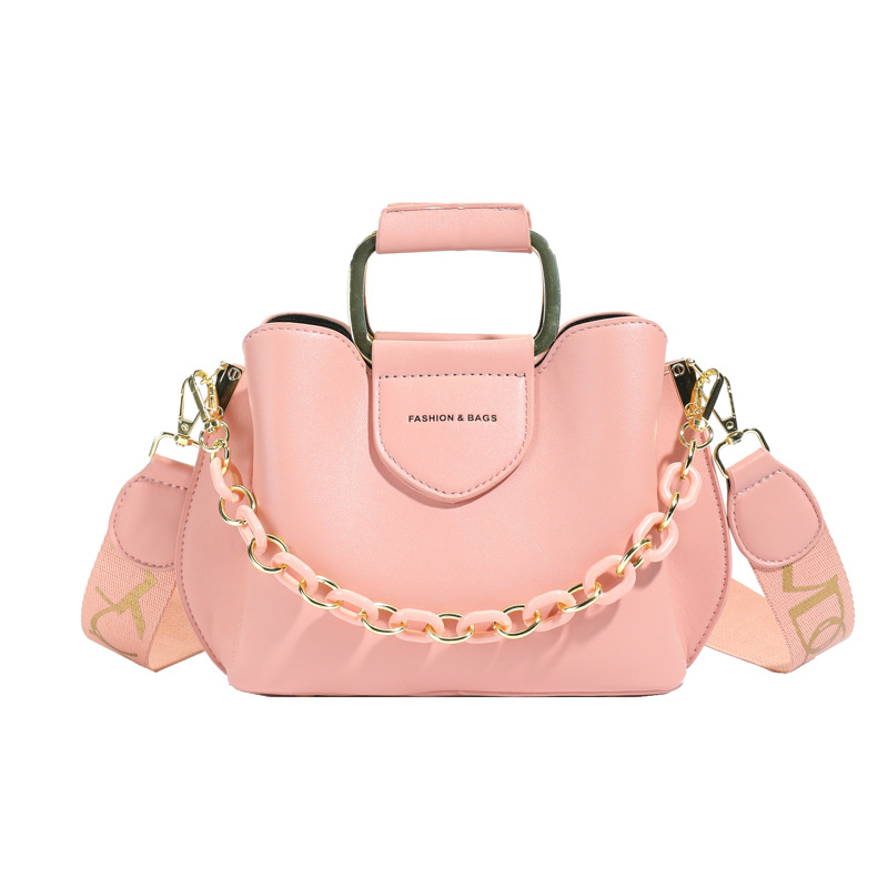 Bolsos transfronterizos para mujer 2025 nuevo bolso de cubo de marea moda coreana bolso de hombro simple de cadena para mujer bolso de cercanías