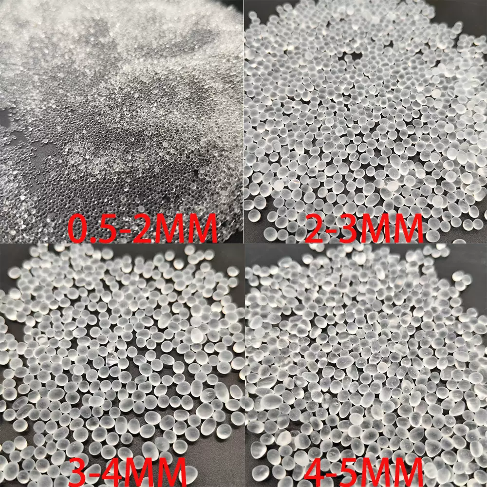 玻璃微珠玩具填充隔音隔热喷砂除锈用3-4mm透明玻微璃珠