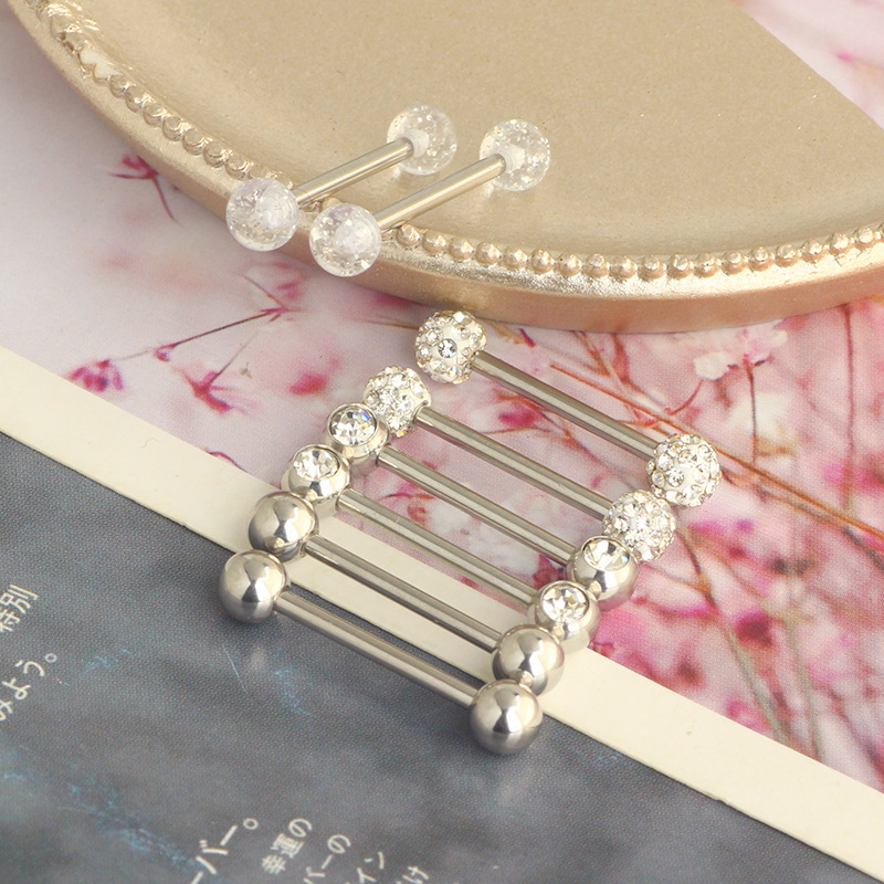 Color Block Pattern 1 Set Nipple Rings & Studs Simple Style Classic Style Color Block 304 Stainless Steel Plating Nipple Rings & Studs