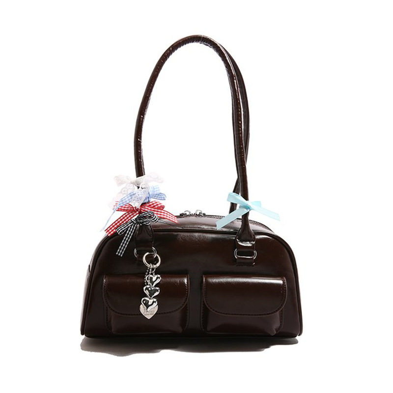 Bolsa de bolos transfronterizas, blogger coreano, nicho universal, bolso de Boston, bolso de hombro axilar de alta calidad