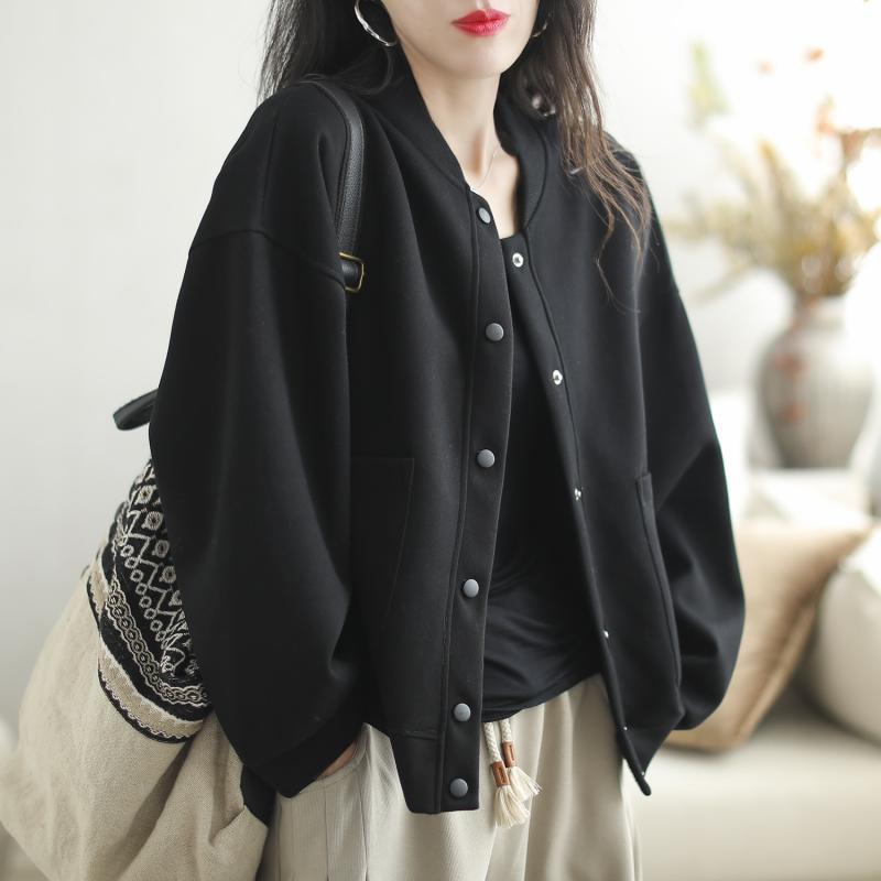复古长袖棒球服外套女秋宽松显瘦休闲外搭上衣|undefined
