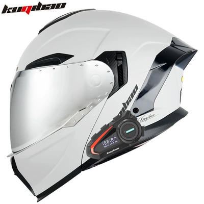 3C Certified Full-Face Helmet, Motosiklet kaskı (dəbilqə) - matte-cool-gray-with-k20-bluetooth-with-silver-plating-m