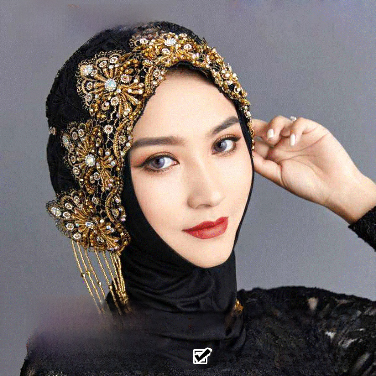 New Muslim Beauty Hat with Beads, Decorative Crystal Hat, Recovery Fashion Women's Hat, Cross-border Wholesale and Dropshipping