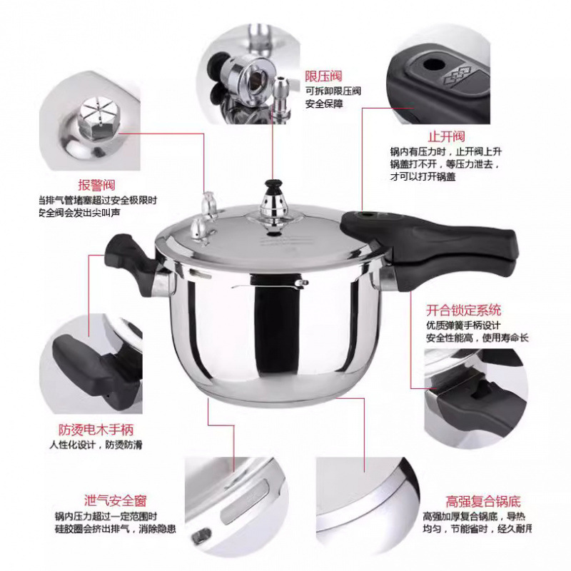 Jinmei ステンレス鋼圧力鍋電磁調理器ガスストーブユニバーサル圧力鍋防爆家庭用 16-32 センチメートル多機能|undefined