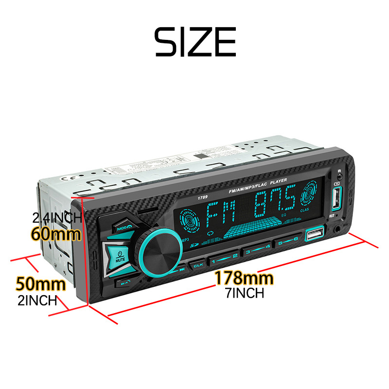 12V Single-Cylinder Short Mp3 Fm Radio Car Dual Bluetooth USB Player Mobile Phone Intelligent Positioning to Find the Car