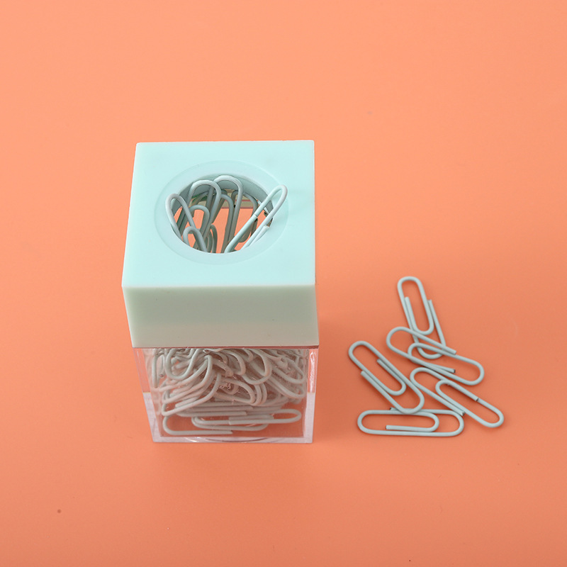 Clip de papel magnético barril clip de papel de color transparente clip de papel de plástico creativo factura almacenamiento marca suministros de oficina