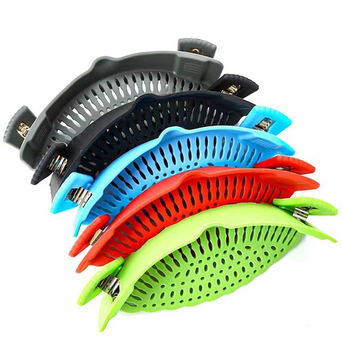 Household creative kitchen tools silicone pot edge drainer vegetable noodle strainer pouring filter baffle supply
