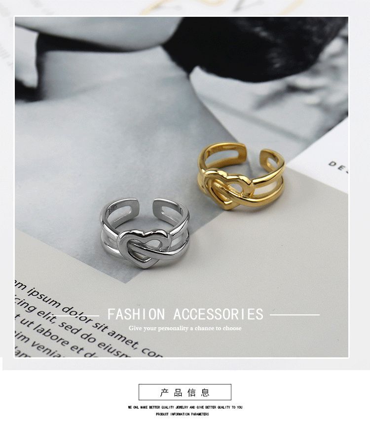 Trendy Simple Fashion Hollow out Cord for Braiding Ring Female Creative New Love Cross Girl Ring European and American Jewelrypicture3
