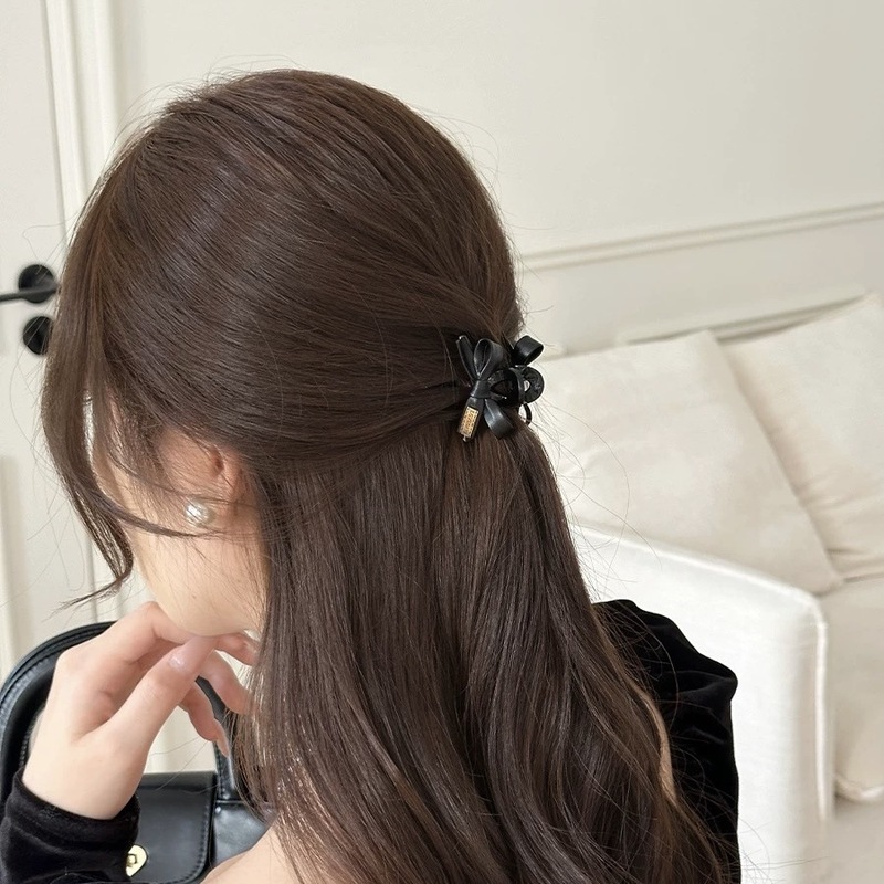 レザーリボンクリップ ミニスモール前髪クリップ 額プリンセスヘッドヘアクリップ クリップヘッドドレス ヘアアクセサリー|undefined