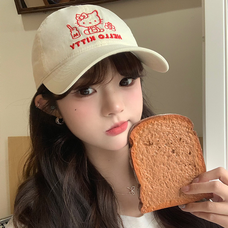 ハローキティシリーズ本物のかわいい漫画デイリーマッチング大人の野球帽漁師帽子フルプリント日焼け止めサンシェードかわいい|undefined
