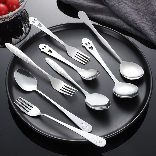 Wholesale stainless steel watermelon spoon coffee spoon dessert spoon stirrer spoon household daily spoon fork gift spoons and forks