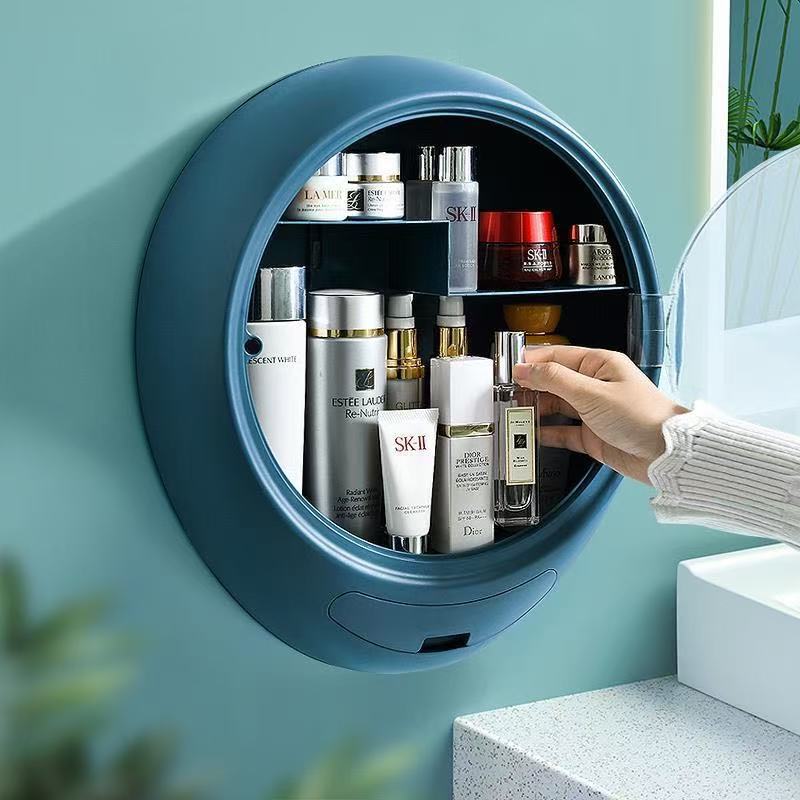 ネット赤爆金壁掛け式防塵化粧品収納ケース穴なし家庭用大容量トイレ浴室収納|undefined