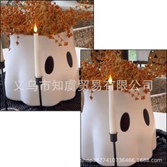 亚马逊万圣节新款Ghost Bucket Decor Planter幽灵花盆家居装饰现