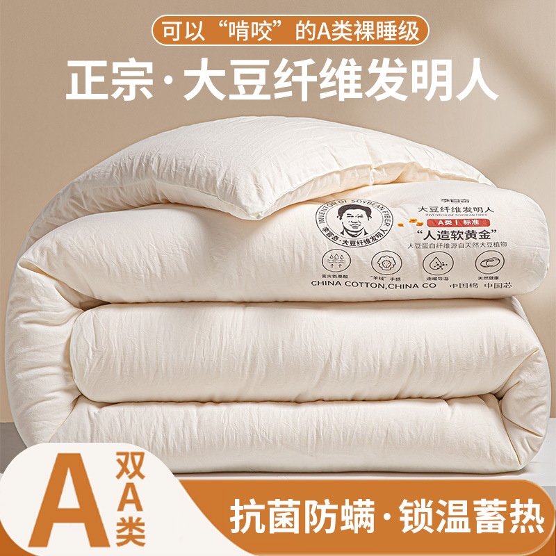 Class A Li Guanqi soybean fiber quilt soybean quilt core thickened winter quilt warm winter quilt core spring and autumn quilt wholesale