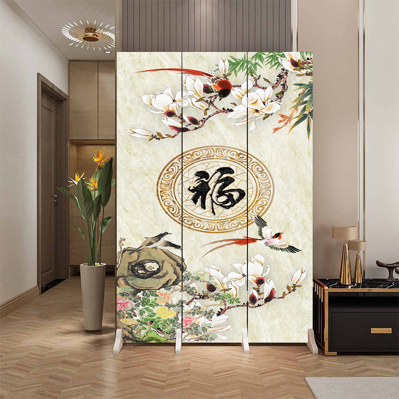 Fábrica directa de entrada doméstica china en la puerta frente a la partición de la sala de estar de la oficina del dormitorio cubierta plegable móvil