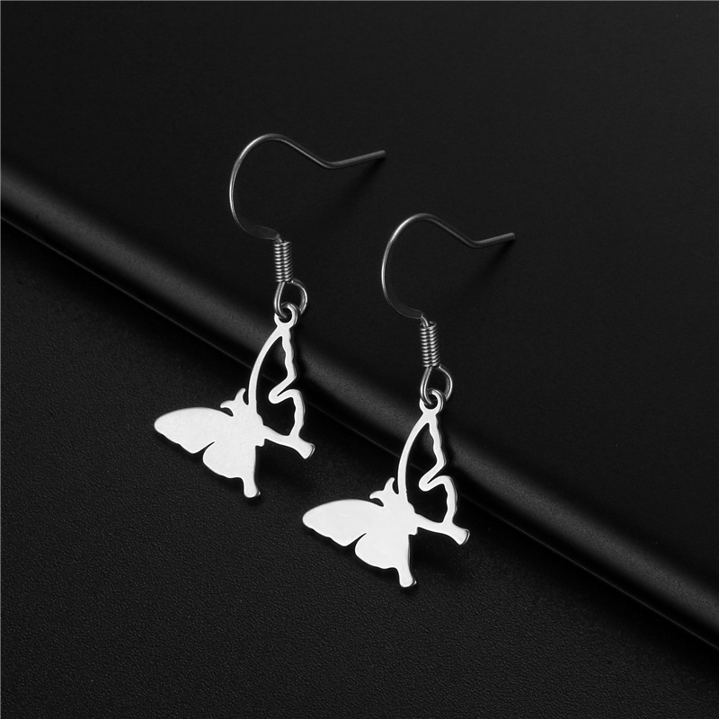 Wholesale Jewelry Rabbit Star Moon Pendant Stainless Steel Earrings Nihaojewelry display picture 6