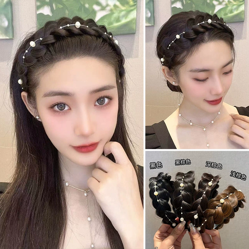 Жемчужная wig, ободок, атмосферная коса, аксессуар для волос, новая коллекция