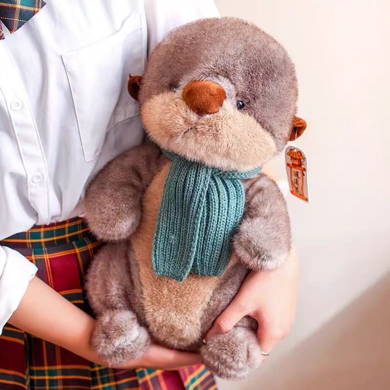 可愛水獺公仔玩偶小海獺毛絨玩具睡覺抱枕布娃娃女生生日禮物女孩